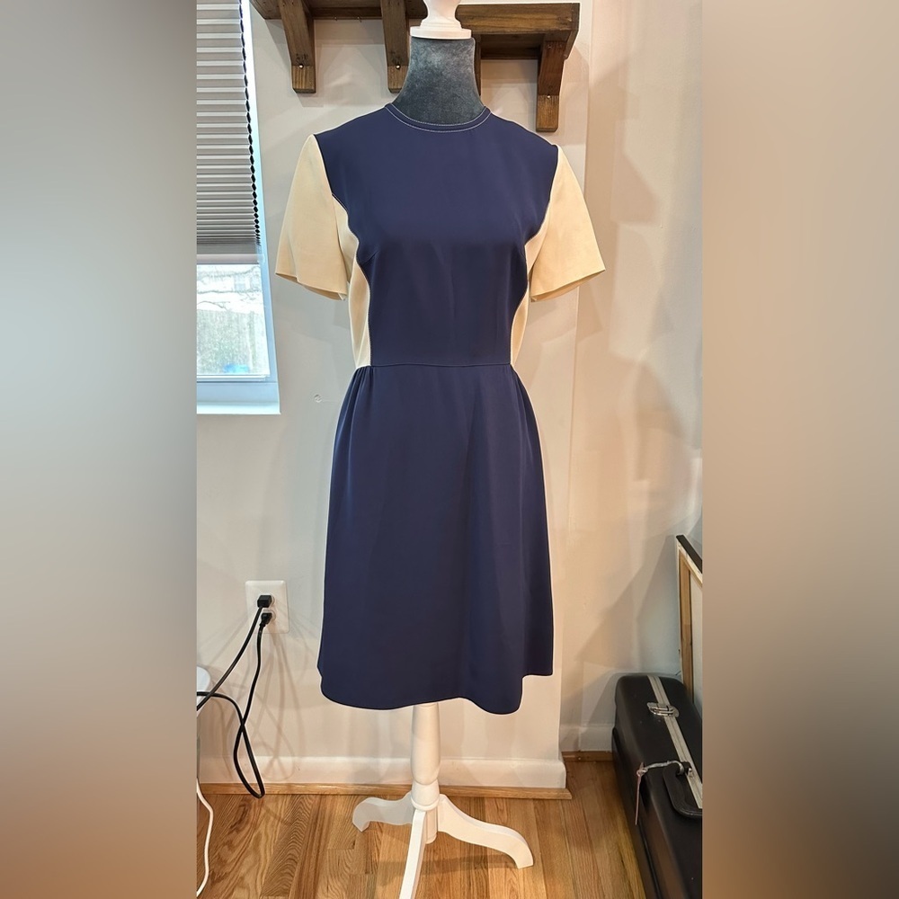 NWT Marni Navy Ivory Color Block Dress IT 38 (US2)